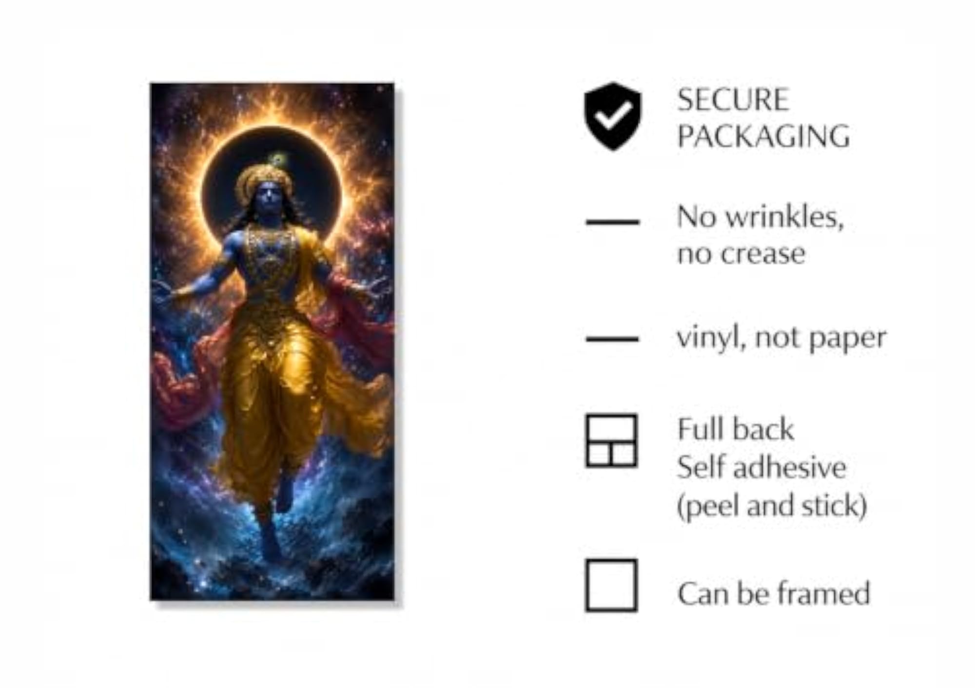 Shri Wall Sticker, Peel & Stick Vinyl Lord Wall Decor